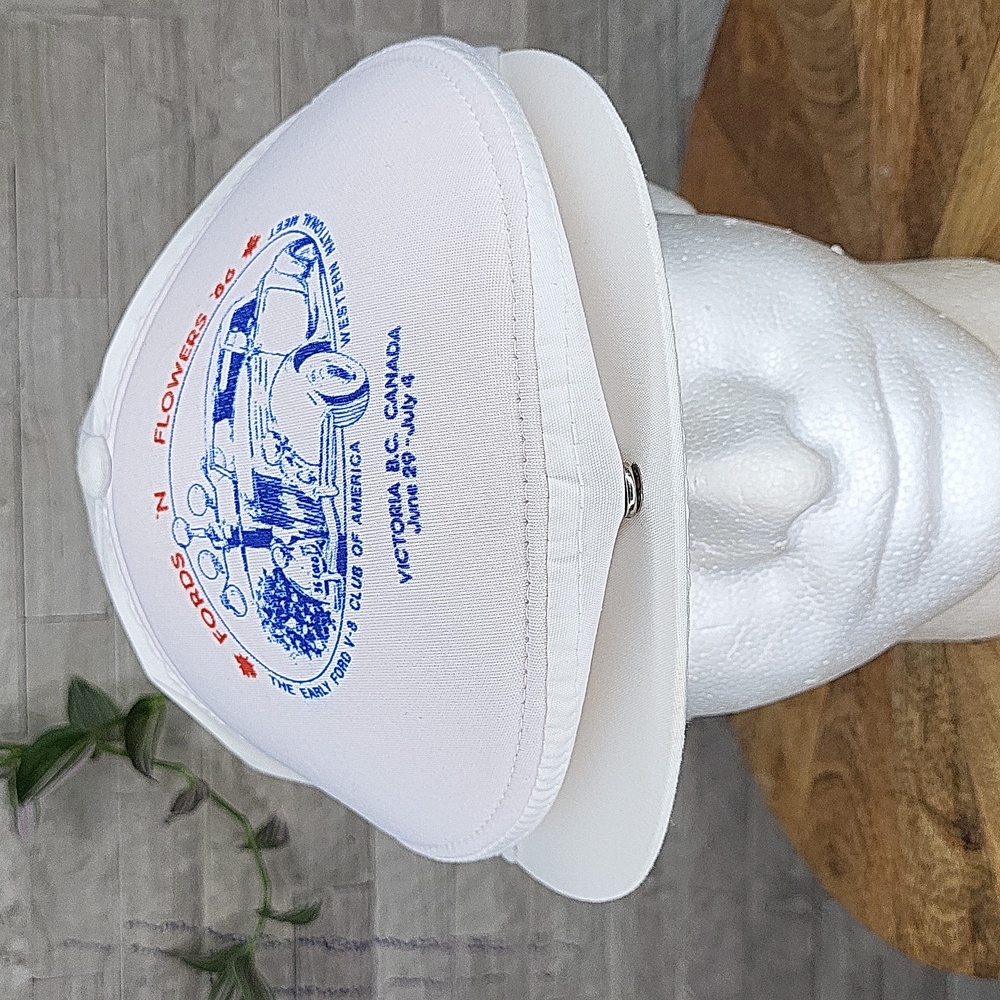 Vintage Fords 'N Flower 1986 Cabbie Flat Snapback Hat Victoria BC